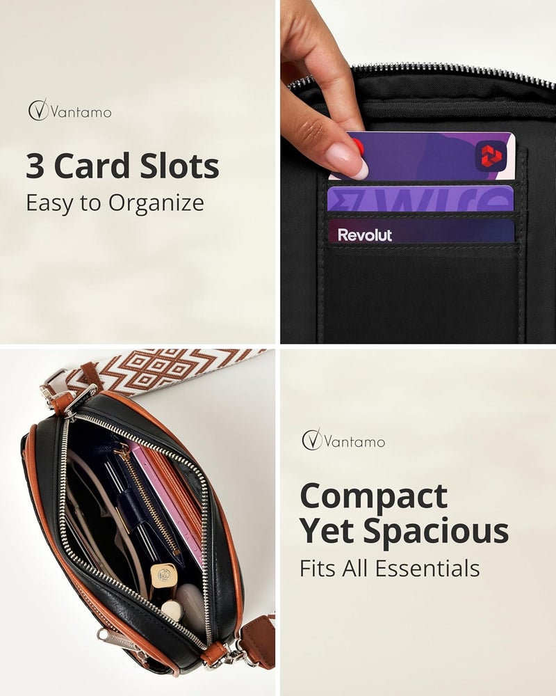 Vantamo Crossbody Bags For Women with Anti-Pickpocket Clip, Premium Purses for Women, Adjustable Strap Handbags & Gift Box - Image 3